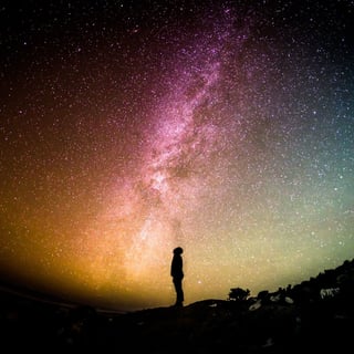 Man gazing at the stars