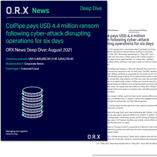 ORX News ColPipe Deep Dive front cover